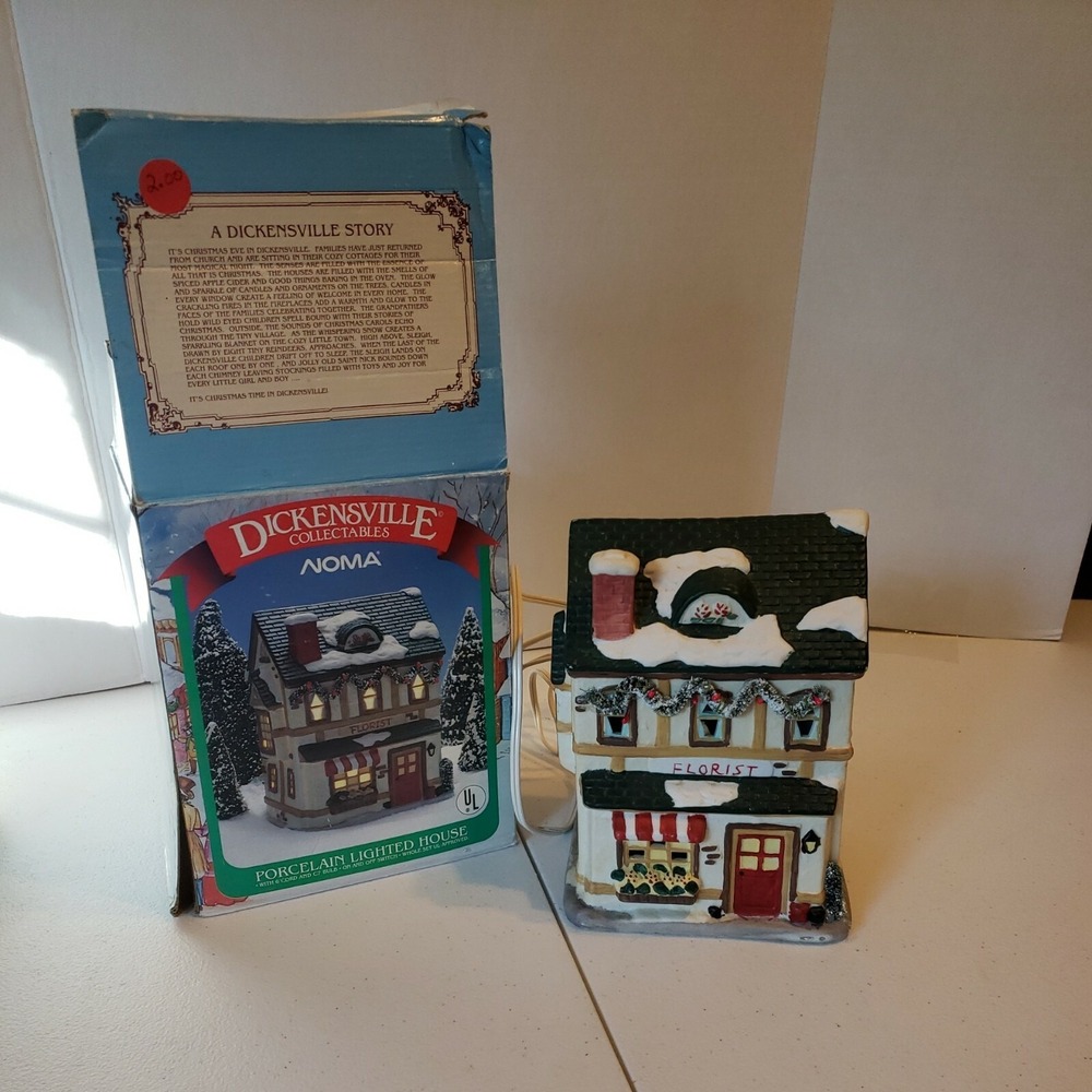 Dixonville Collectibles Noma Porcelain Lighted House Candle Shop Candy Shop